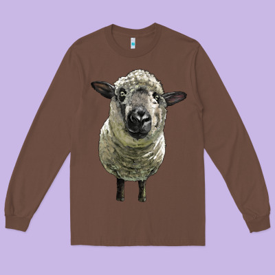 Hampshire Sheep Head Long Sleeve Tee Designed By Lillyallendesigns