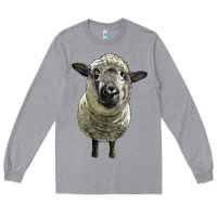 Heather Grey hampshire sheep head Long Sleeve Tee - LillyAllenDesigns