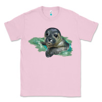 Bubblegum Pink Sea Seal Face Illustrations Classic Tee - LillyAllenDesigns