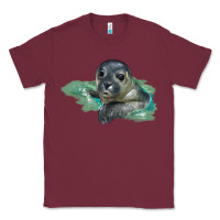 Burgundy Sea Seal Face Illustrations Classic Tee - LillyAllenDesigns