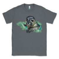Charcoal Heather Sea Seal Face Illustrations Classic Tee - LillyAllenDesigns