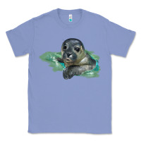 Colony Blue Sea Seal Face Illustrations Classic Tee - LillyAllenDesigns