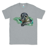 Heather Grey Sea Seal Face Illustrations Classic Tee - LillyAllenDesigns