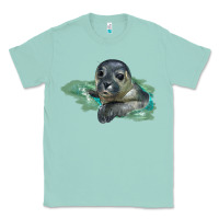 Seafoam Sea Seal Face Illustrations Classic Tee - LillyAllenDesigns