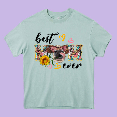 Best Mom Ever With Cow Heavy Core Tee Designed By Artiststas
