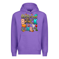 Purple welcome back to school fall Premium Hoodie - texasbilliewilder