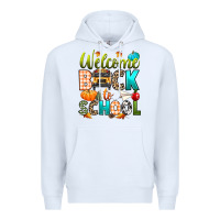 White welcome back to school fall Premium Hoodie - texasbilliewilder