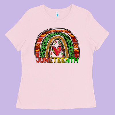 Juneteenth Rainbow Ladies Tee Designed By Zillion Design Studio