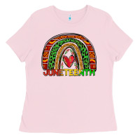 Bubblegum Pink juneteenth rainbow Ladies Tee - Zillion Design Studio