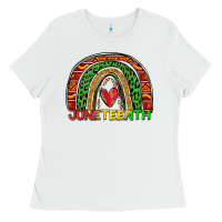 White juneteenth rainbow Ladies Tee - Zillion Design Studio