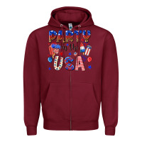 Burgundy party in the usa Zipper Hoodie - NancyCooperArtShop