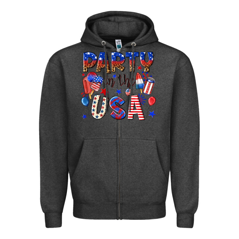 Party In The Usa Zipper Hoodie by NancyCooperArtShop | Teevron