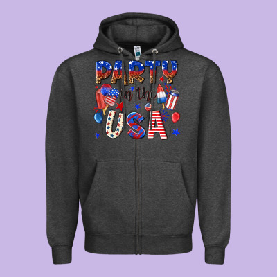 Party In The Usa Zipper Hoodie Designed By Nancycooperartshop