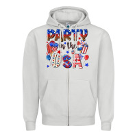 Dove Grey party in the usa Zipper Hoodie - NancyCooperArtShop