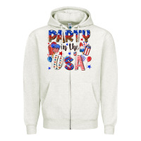 Oatmeal Heather party in the usa Zipper Hoodie - NancyCooperArtShop