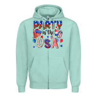 Seafoam party in the usa Zipper Hoodie - NancyCooperArtShop