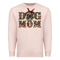 Pale Pink Christmas Dog Mom Premium Sweatshirt - RanaPortraitStore