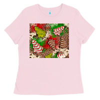 Bubblegum Pink little debbie tree cakes leopard Ladies Tee - JahusDesignShop