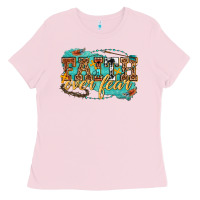 Bubblegum Pink faith over fear Ladies Tee - texasbilliewilder