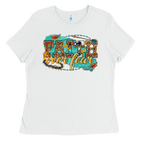 White faith over fear Ladies Tee - texasbilliewilder
