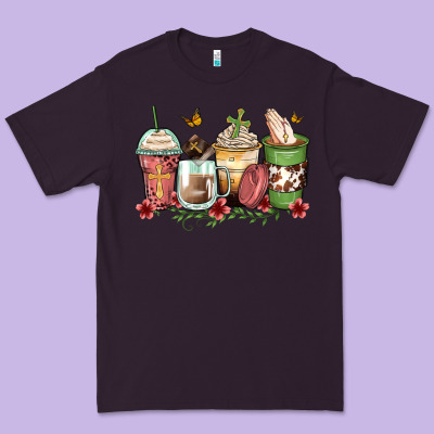 Faith Coffee Cups Premium Tee Designed By Zillion Design Studio