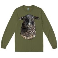 Army Green dorper sheep head Long Sleeve Tee - LillyAllenDesigns