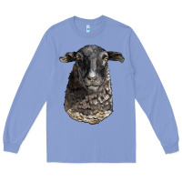 Colony Blue dorper sheep head Long Sleeve Tee - LillyAllenDesigns