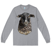 Heather Grey dorper sheep head Long Sleeve Tee - LillyAllenDesigns