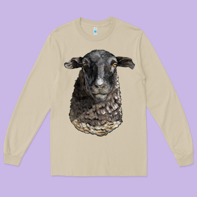 Dorper Sheep Head Long Sleeve Tee Designed By Lillyallendesigns