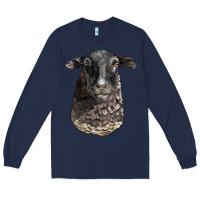 Navy dorper sheep head Long Sleeve Tee - LillyAllenDesigns