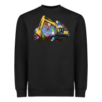 Black easter excavator gnome egg leopard Heavyweight Sweatshirt - Artiststas
