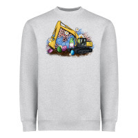 Heather Grey easter excavator gnome egg leopard Heavyweight Sweatshirt - Artiststas