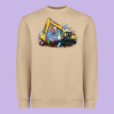 Easter Excavator Gnome Egg Leopard Heavyweight Sweatshirt Designed By Artiststas
