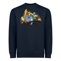 Navy easter excavator gnome egg leopard Heavyweight Sweatshirt - Artiststas