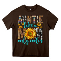 Chocolate Brown auntie like a mom only cooler Heavy Core Tee - Zillion Design Studio