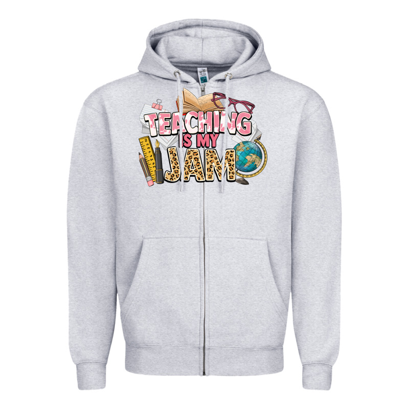 Teaching Is My Jam Teacher School Zipper Hoodie by NancyCooperArtShop | Teevron