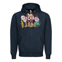 Navy teaching is my jam teacher school Zipper Hoodie - NancyCooperArtShop