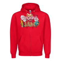 Red teaching is my jam teacher school Zipper Hoodie - NancyCooperArtShop