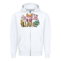 White teaching is my jam teacher school Zipper Hoodie - NancyCooperArtShop