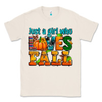 Natural just a girl who loves fall Classic Tee - AdoDesignShop