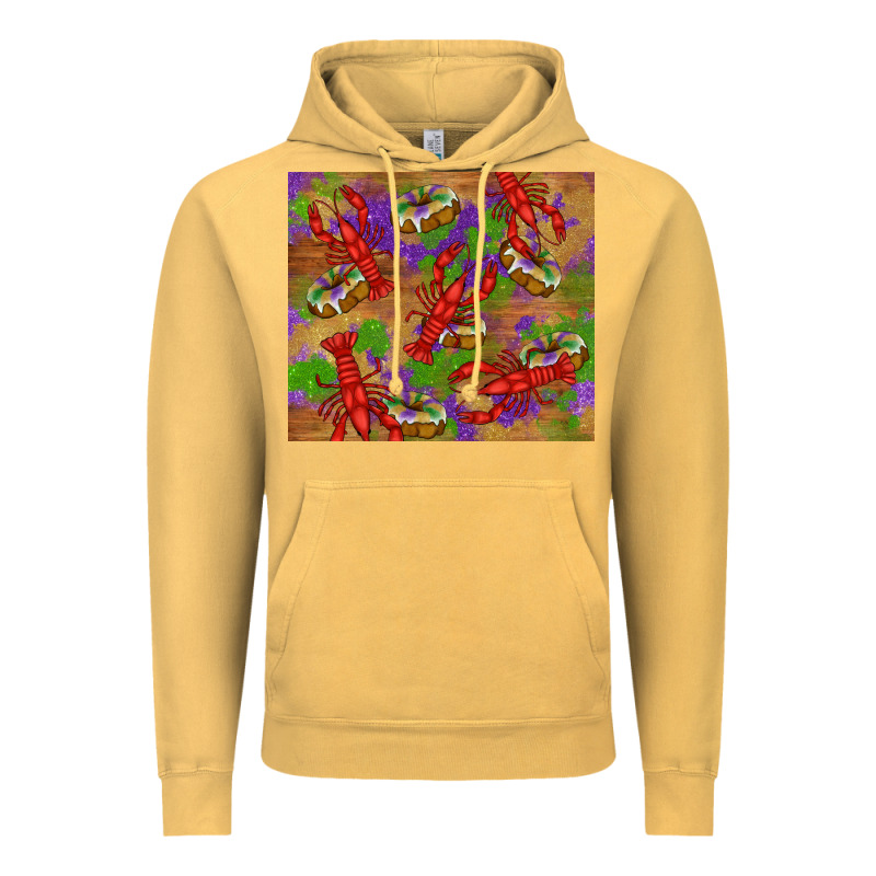 Mardi Gras Crawfish King Cake Vintage Hoodie by RanaPortraitStore | Teevron