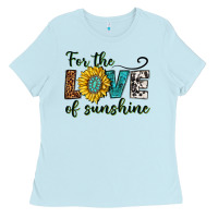 Baby Blue for the love of sunshine Ladies Tee - texasbilliewilder
