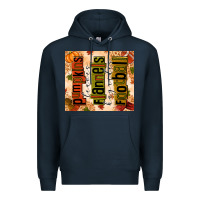 Navy pumpkins leaves flannels hayrides football Premium Hoodie - texasbilliewilder