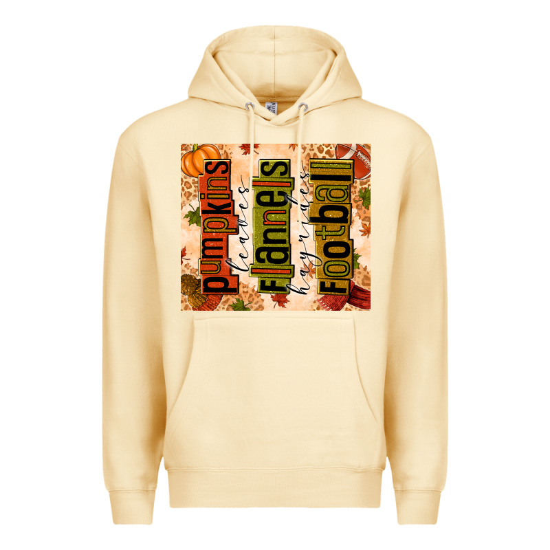 Pumpkins Leaves Flannels Hayrides Football Premium Hoodie by texasbilliewilder | Teevron