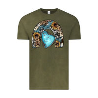 Vintage Olive sunflower gemstone rainbow Vintage Tee - JahusDesignShop