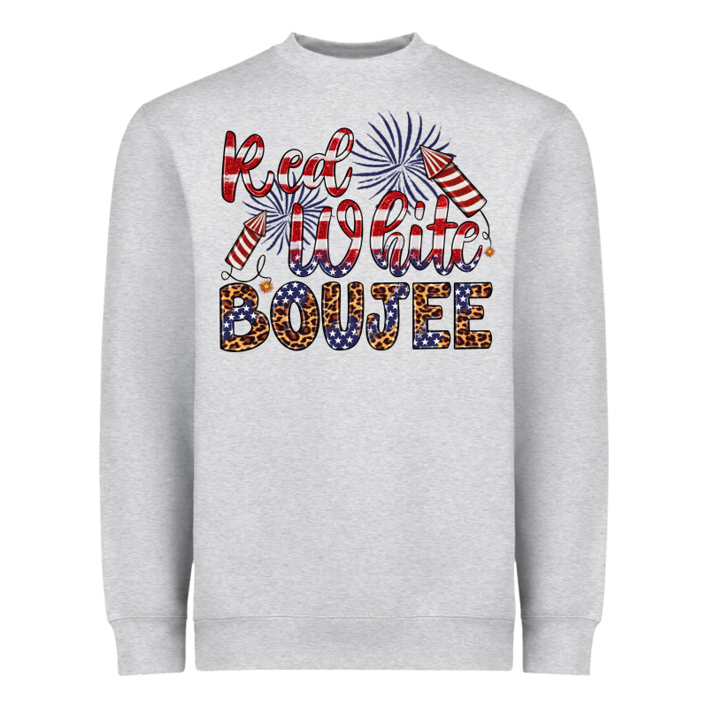 Red White Boujee Heavyweight Sweatshirt by Artiststas | Teevron