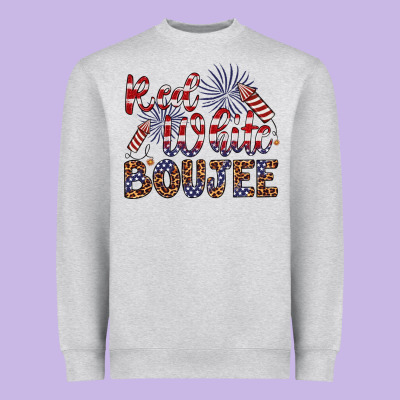 Red White Boujee Heavyweight Sweatshirt Designed By Artiststas