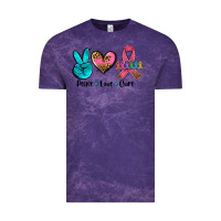 Cloud Purple peace love  cure Vintage Tee - AdoDesignShop