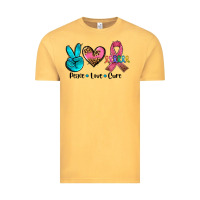 Vintage Mustard peace love  cure Vintage Tee - AdoDesignShop