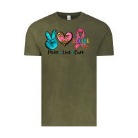 Vintage Olive peace love  cure Vintage Tee - AdoDesignShop